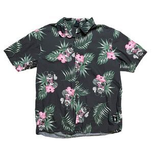 Disney Black and Green Casual Button Down Shirt